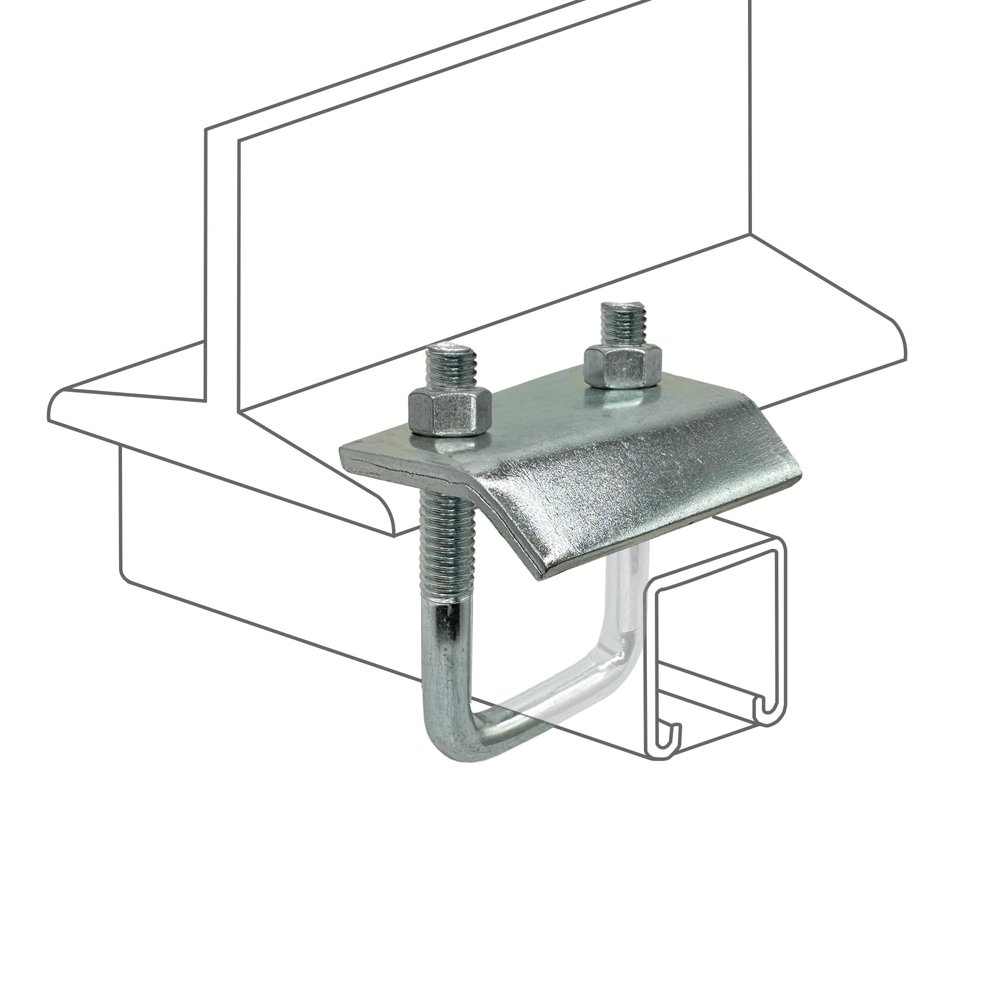 Amazon.com: 2 Pack Strut to Beam Clamp with Square U-Bolt